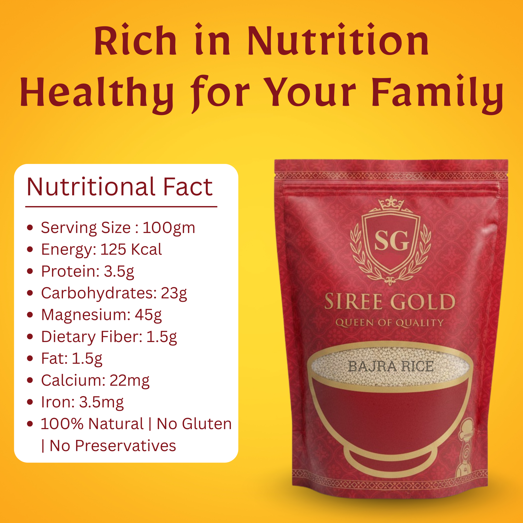bajra rice Nutritional Fact1